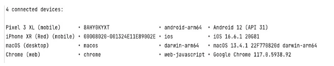 chrome web in the devices dropdown