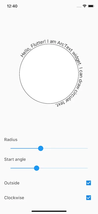 Flutter Arc Text